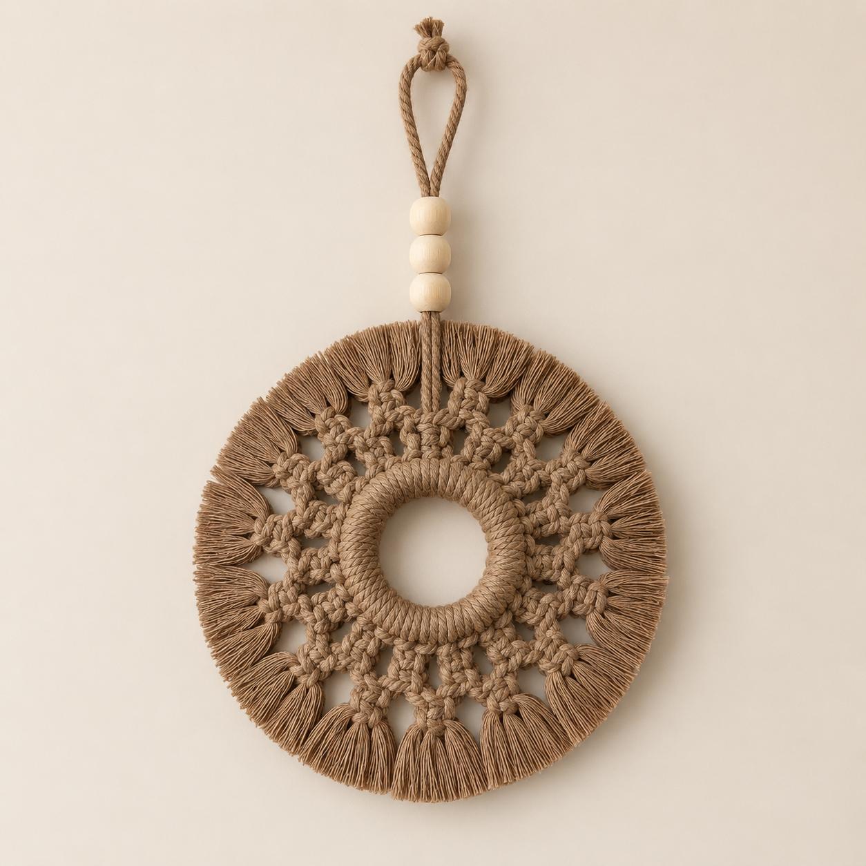 Suspension murale en macramé – Nature - Image 2