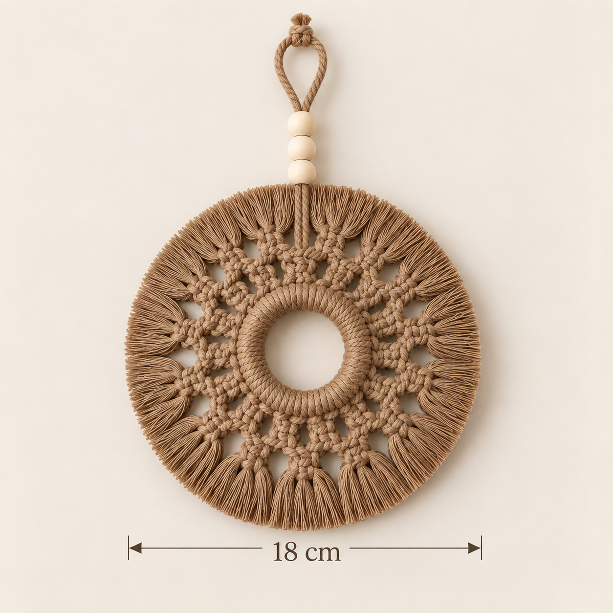 Suspension murale en macramé – Nature - Image 3