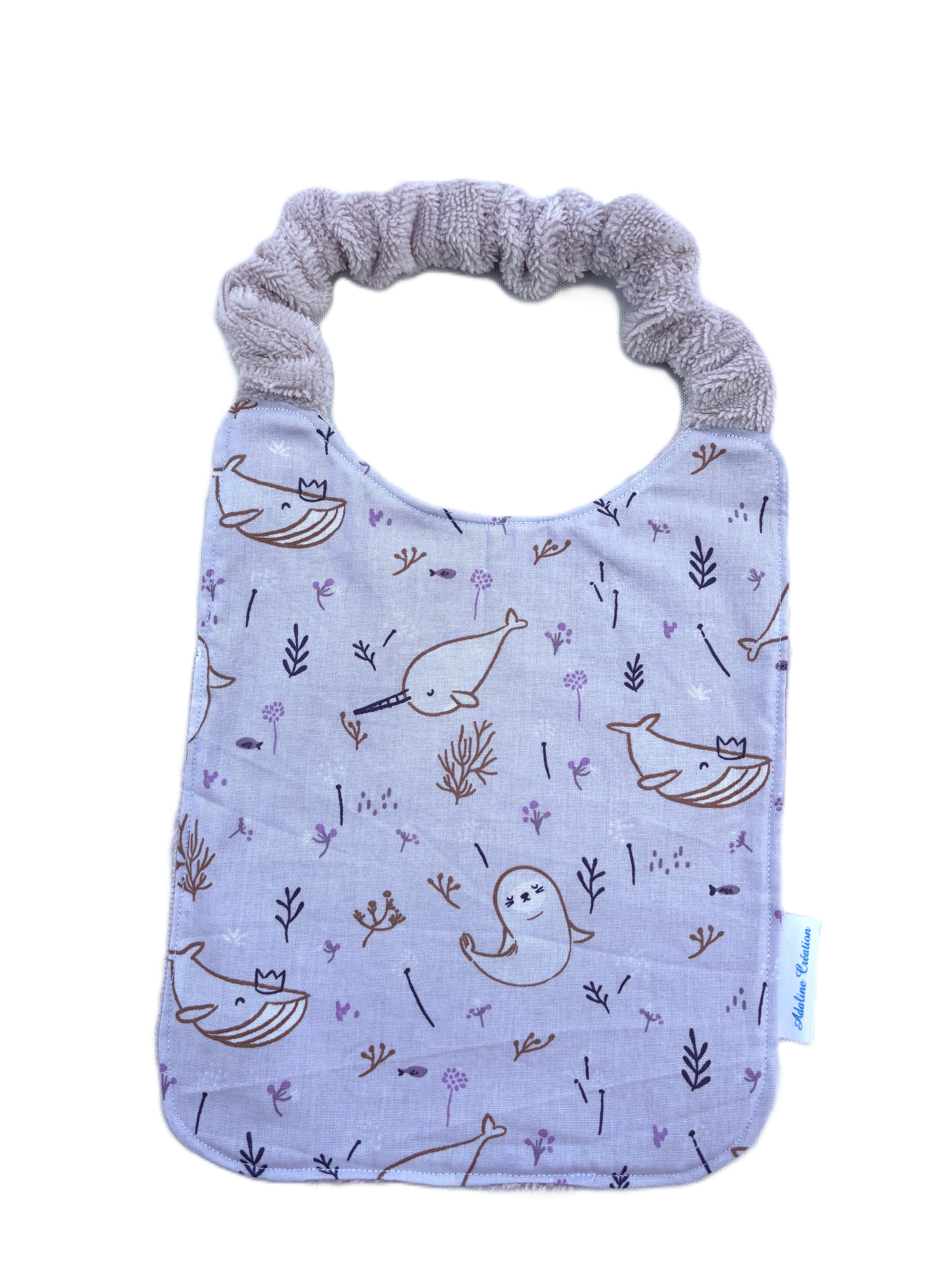 Bavoir bébé 0-6 mois évolutif – Éponge bambou – Fait main - Image 4